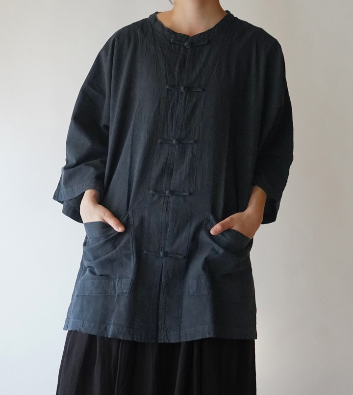 ヂェン先生の日常着 チャイナシャツ 七分袖 - ANANDASIA