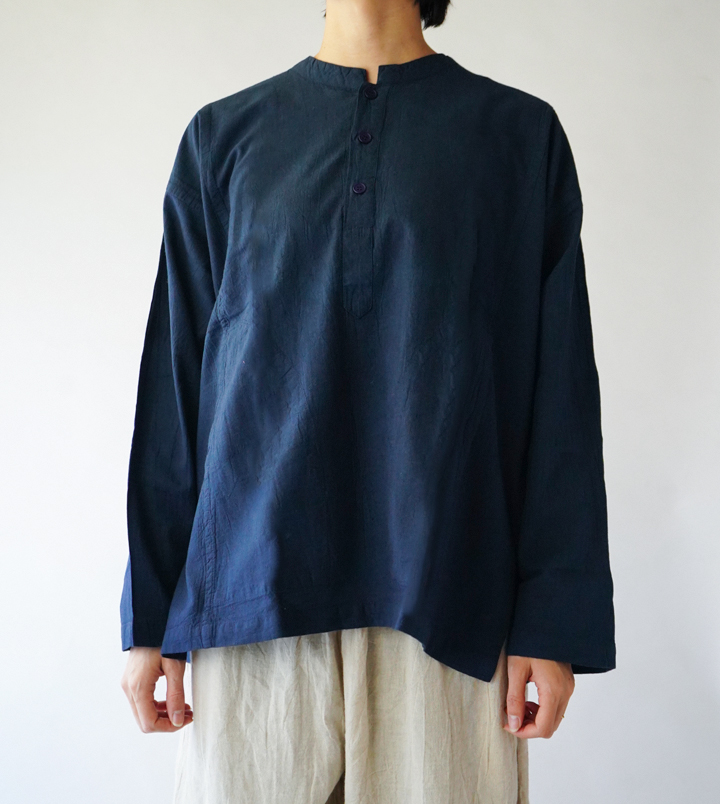 ヂェン先生の日常着　長袖ロングL 濃紺 ヂェン先生の日常着 長袖Tシャツショート丈 - ANANDASIA