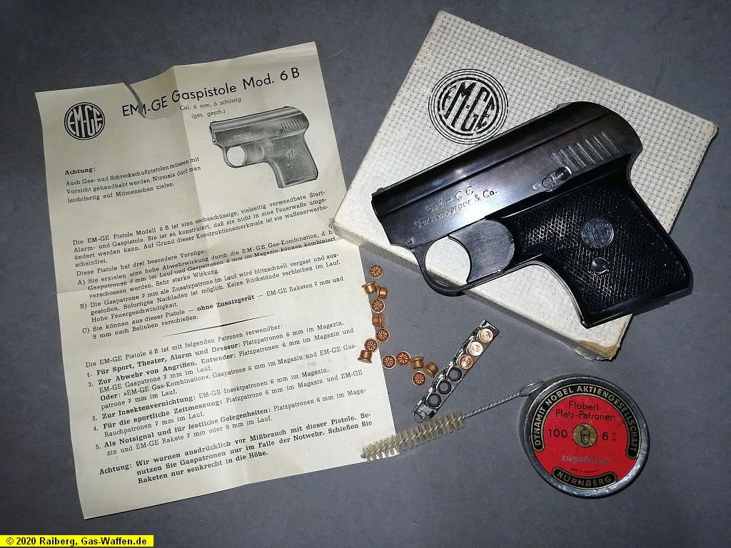 EM-GE, Modell 6B, 6 mm Flobert, Gas-Pistole