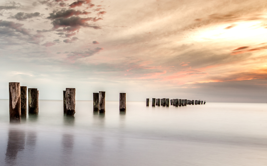 Sonnenuntergang in Florida am alten Pier