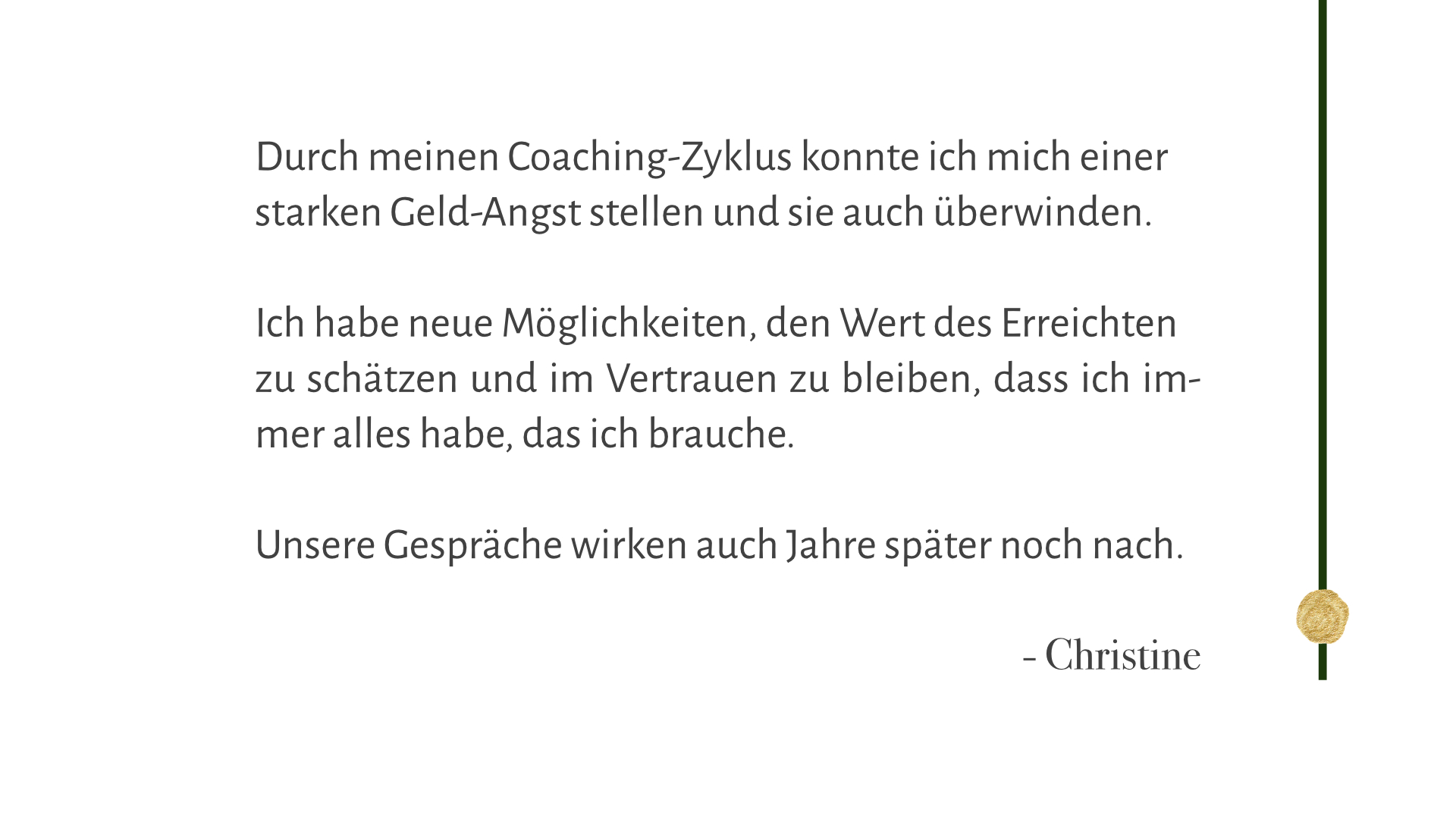 Christine, Pressesprecherin