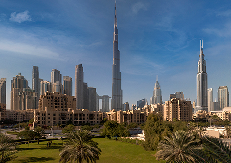 Blick auf Downtown mit Burj Khalifa
