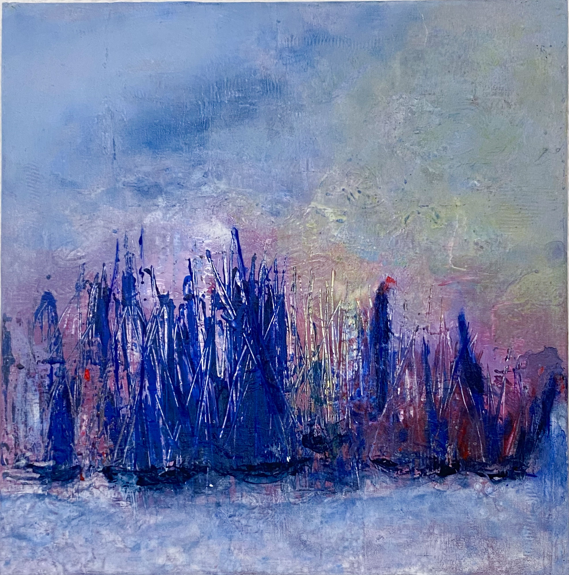 4442 - Segelboote am Abend - 40 x 40 cm