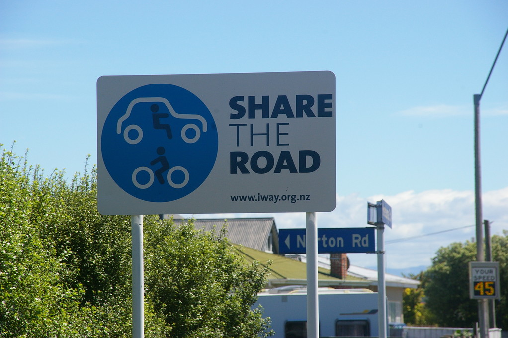 A reminder to Hastings motorists & cyclists that both parties use the same roads