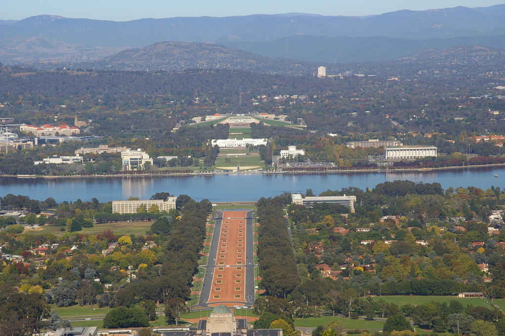 View to Parliament from Mount Ainslie, Canberra