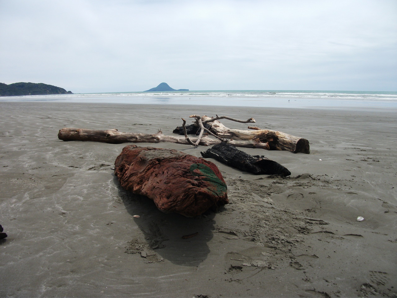 Ohope beach (Whale Island in the distance)