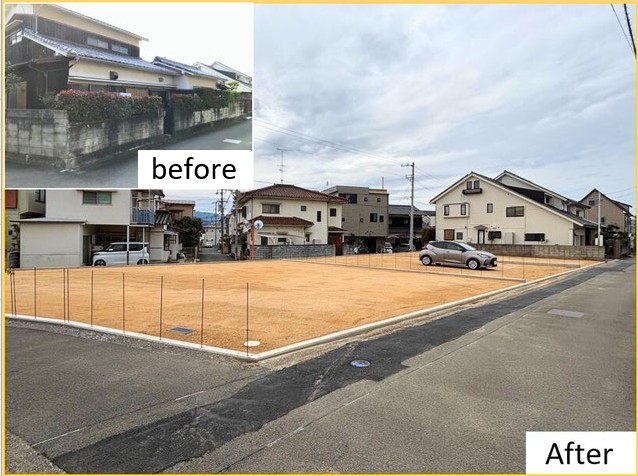 住居と土地を分譲住宅用地として買取(東温市牛渕)