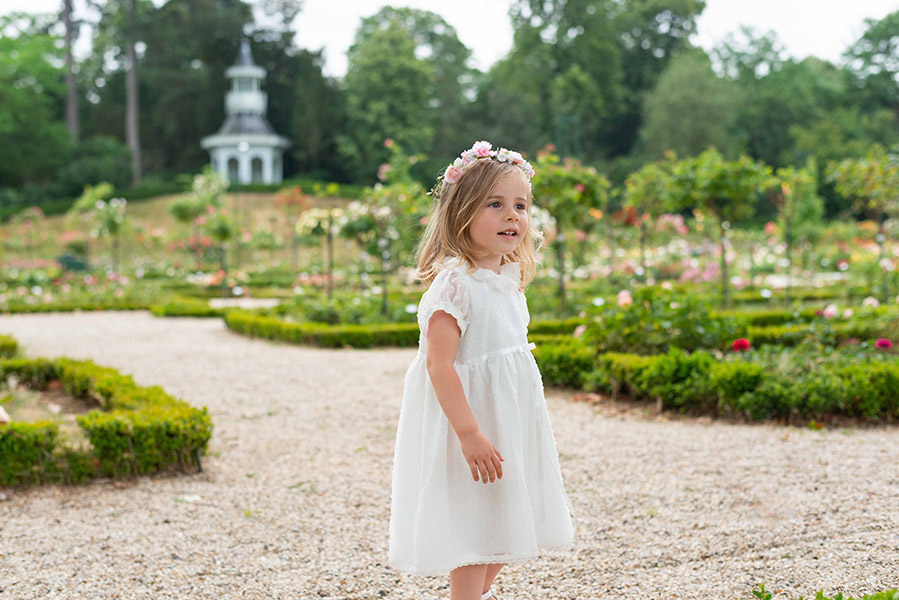 Robe bapteme Alicia bebe fille voile plumetis Fil de Legende