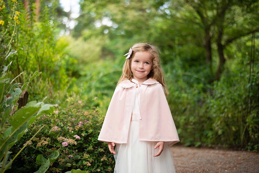 Cape velours rose Soline Fil de L gende