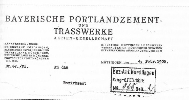 Bild: Die Geschichte der "Bayerischen Portlandzement- und Trasswerke AG" Möttingen von Gerhard Seiler