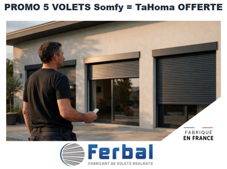 Une Tahoma offerte pour 5 volets Somfy commandés!
