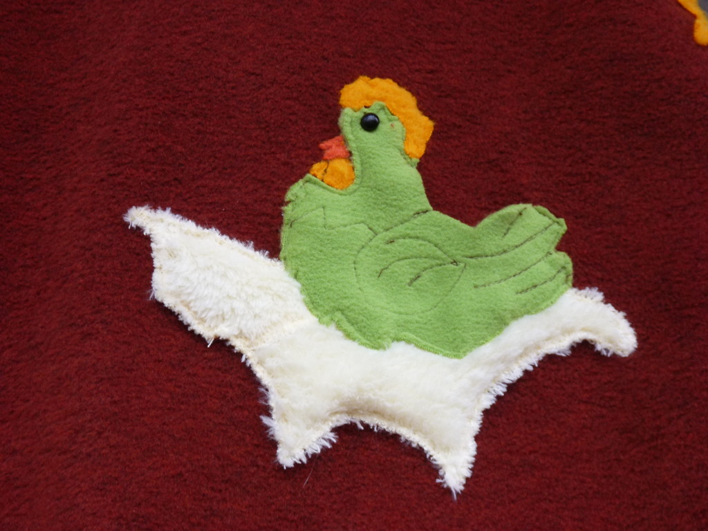 Détail de la robe Pépette "Ma poule !"