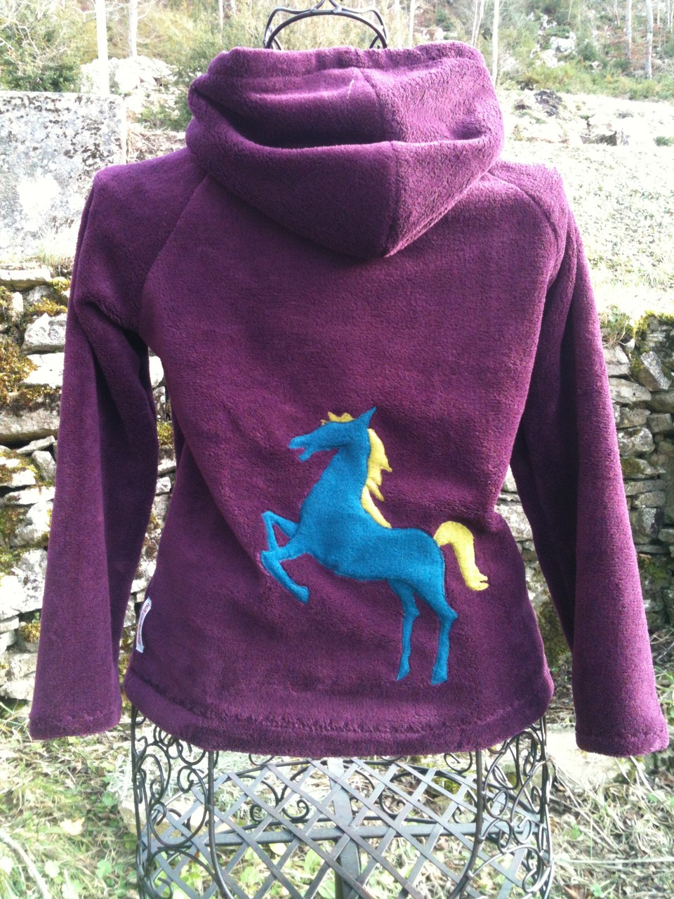 Pull Capuche "Cheval tout doux !" (Dos)