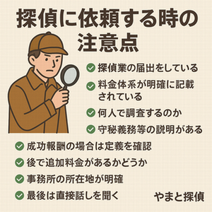 探偵に依頼する注意点