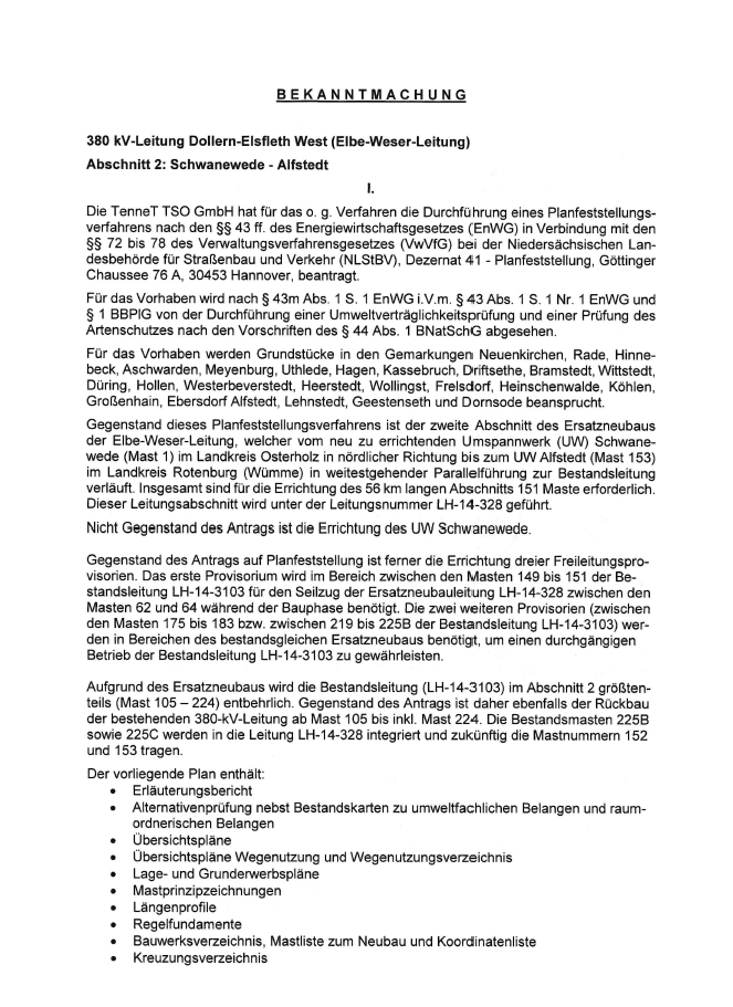 Auslegung vom 20.12.2024 - 27.01.2025