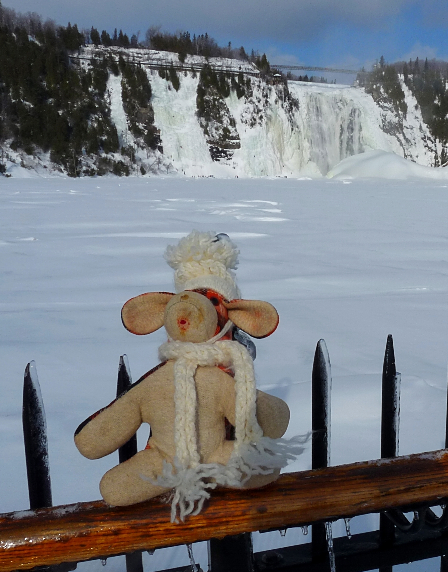 ...et pose devant les Chutes Montmorency!