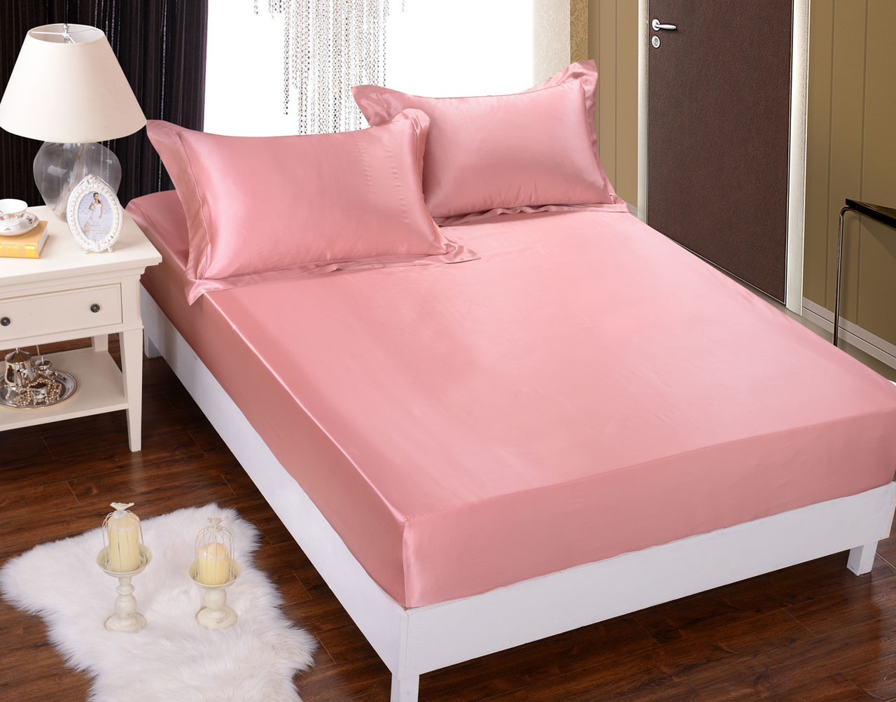Peach Silk Sheet and Sheet SET Silky Affection