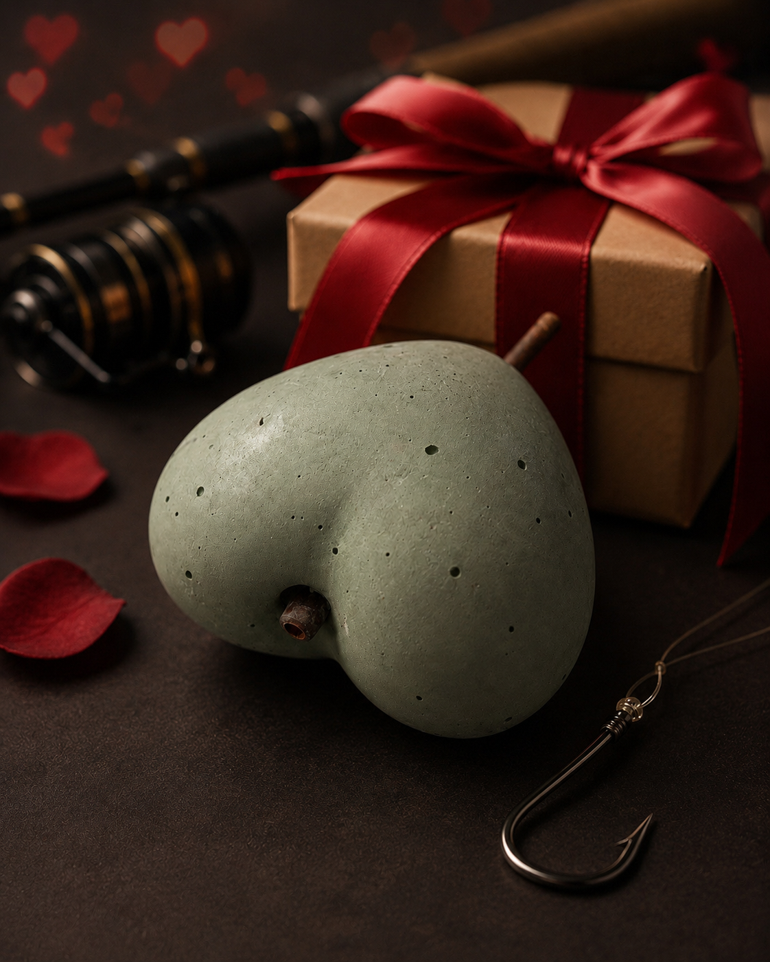 ConcreteHeart – bleifreies Angelgewicht aus Beton als besondere Geschenkidee für Angler.