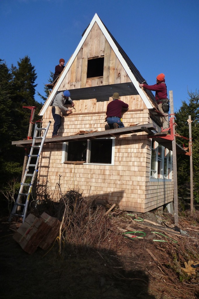 Shingling the roof and walls