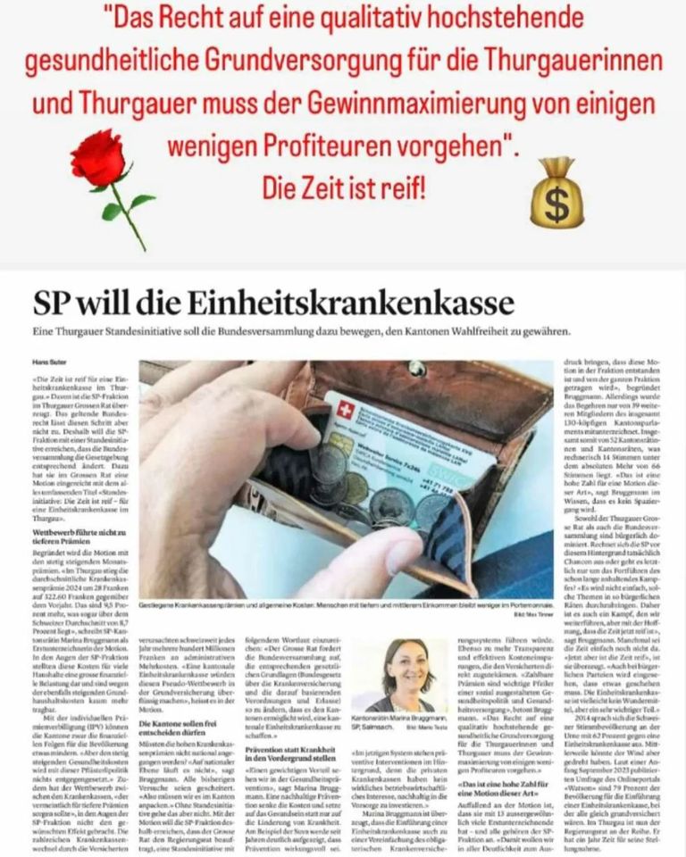 Motion SP TG Einheitskrankenkasse