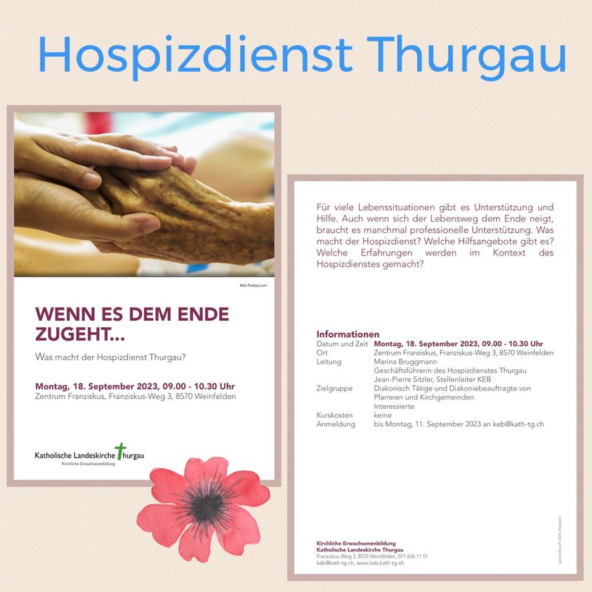 Informationsanlass: Wenn es dem Ende zugeht... 18.09.2023, Weinfelden