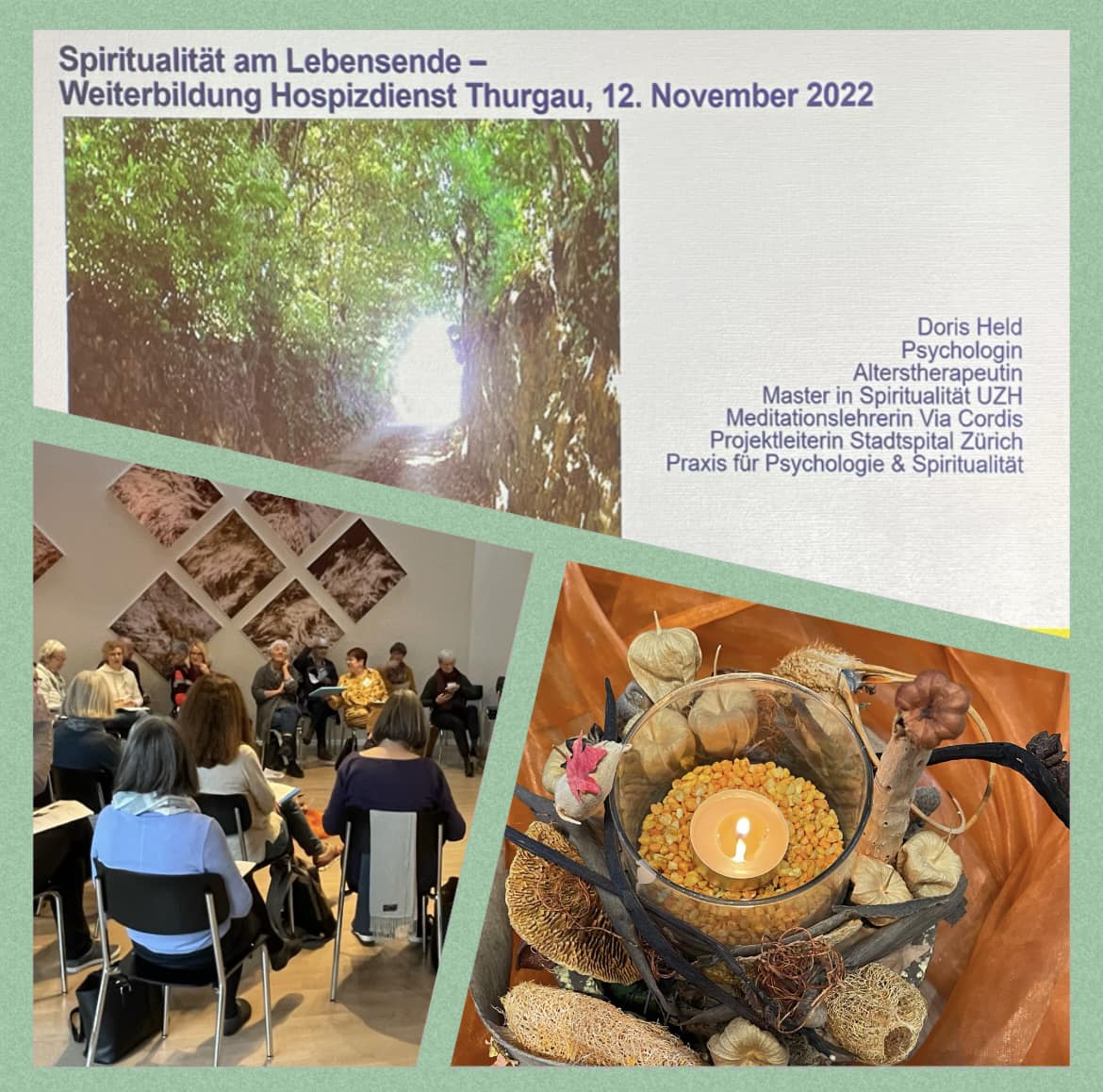 Spiritualität am Lebensende - Weiterbildung Hospizdienst Thurgau,2023