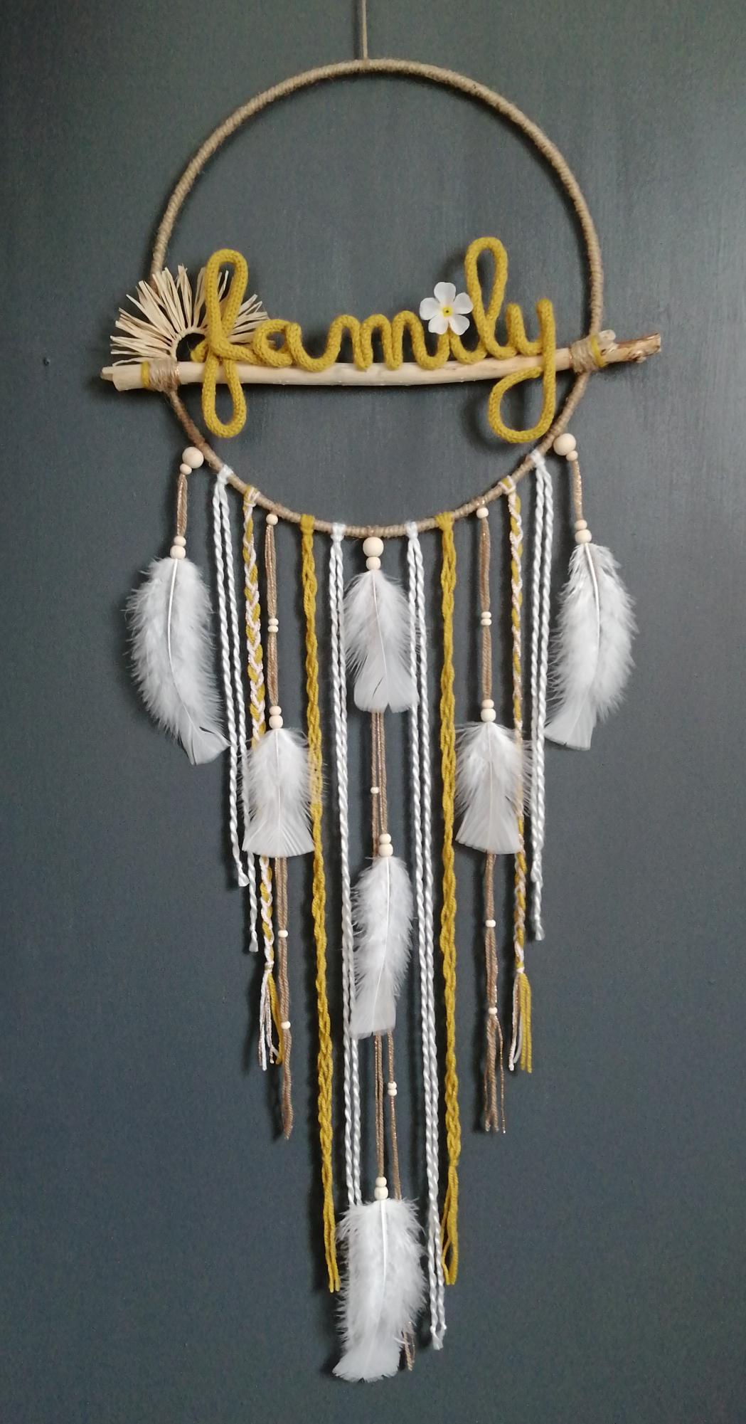 Attrape-rêves personnalisé "Family" (cercle 30 cm)