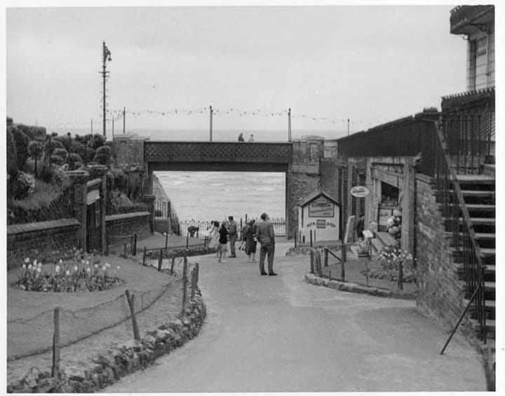 Crampton's original wrought-iron bridge in the 1960's, already a century old then