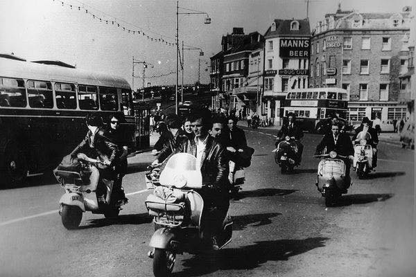 Mods arrive in style to Margate. Image courtesty of Rat Race