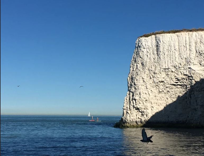 Paddle-boarding round the headland. Image: Margate Sup and Surf