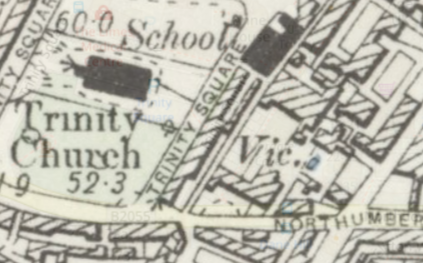 Trinity Church Vicarage (formerly Northumberland House), Ordnance Survey 1888-1913)