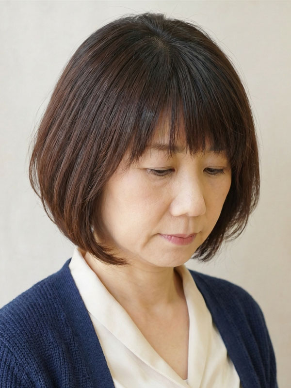 【お手入れ簡単！ツヤとまとまりを叶えるナチュラルボブ】◆首筋をスッキリ見せるラインに設定することで、全体のシルエットが整い、立ち姿まで美しく演出します。
