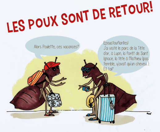 Illustration drôle poux