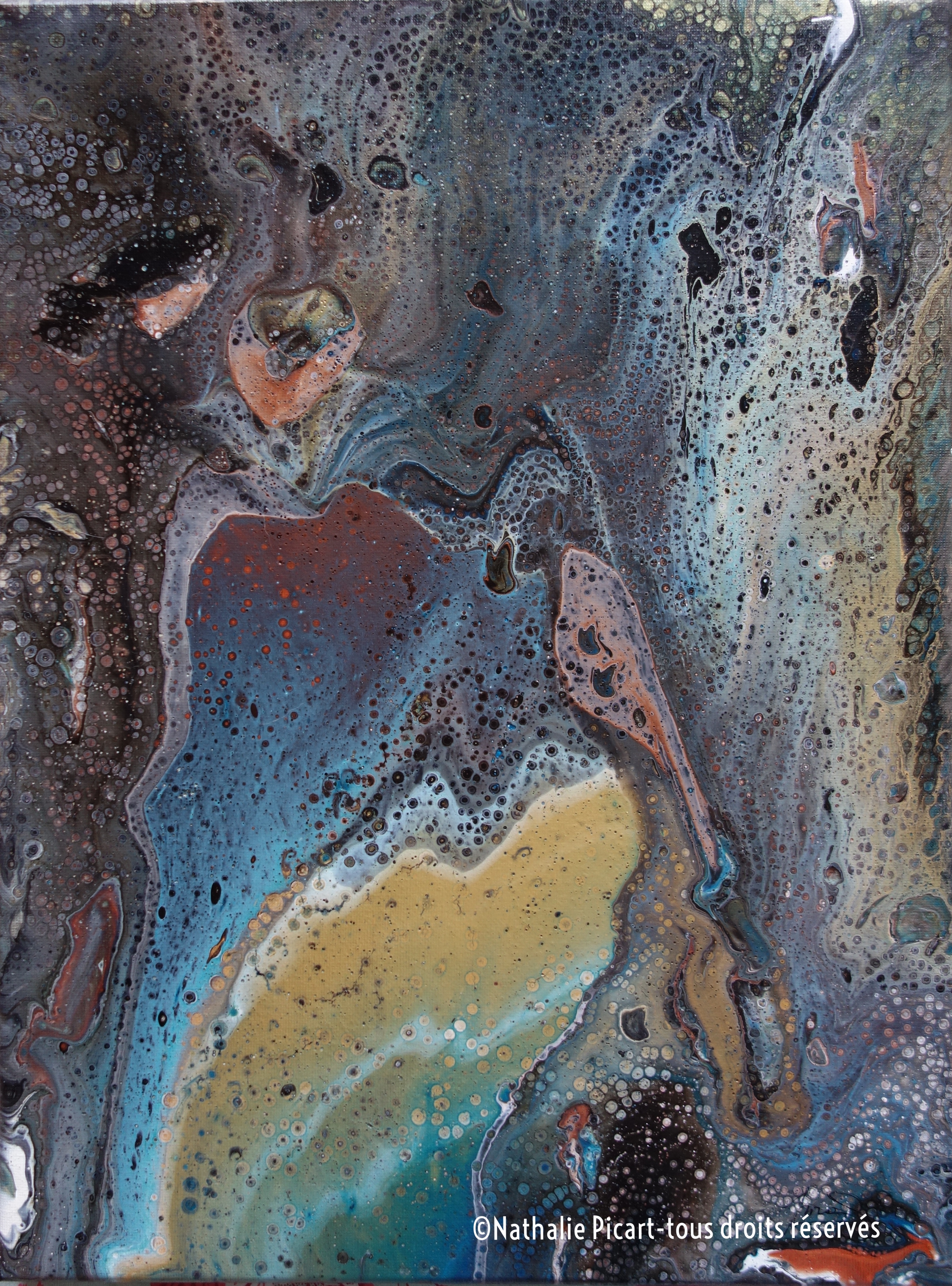 #40 l'extra terrestre et le renard, 30x40, Toile sur châssis