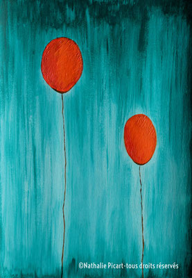 Les Ballons, 21x30, Papier Canson
