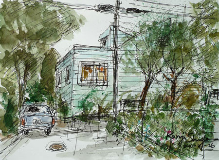 鎌倉の裏通りのモダンな住宅