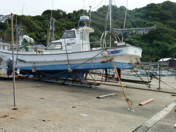 神奈川県逗子市・小坪漁港の漁船