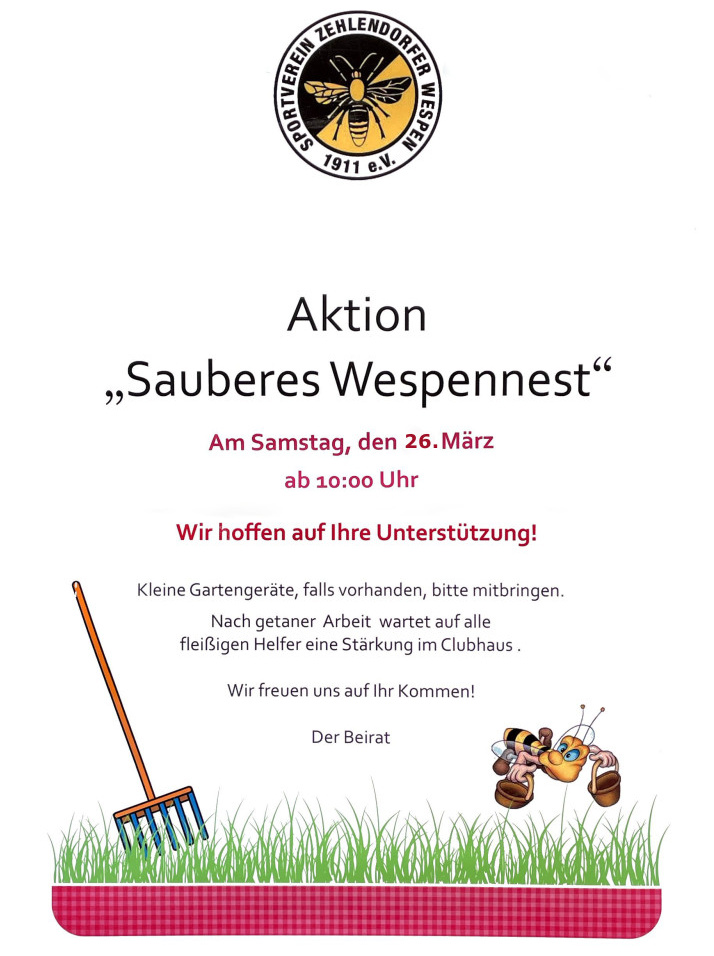 Aktion "Sauberes Wespennest" kommenden Samstag