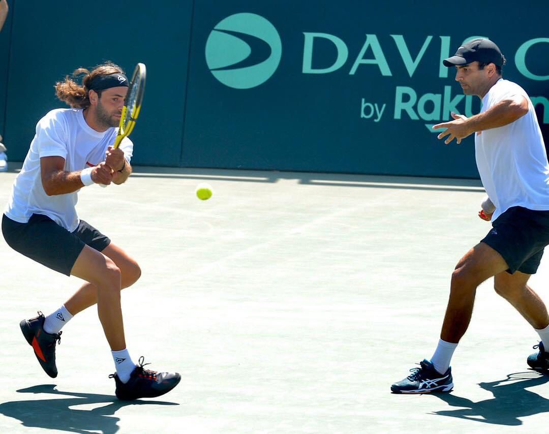 Hasan Ibrahim im Davis Cup Doppel