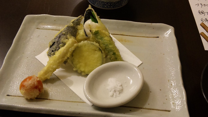 白子と季節野菜の天ぷら盛り合わせ