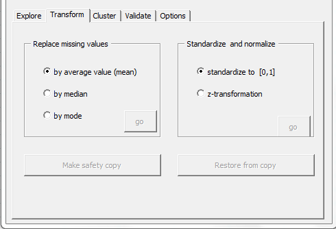 transformation options