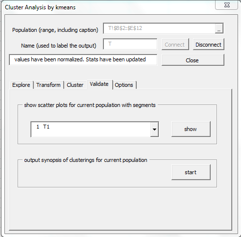 The validate subpage