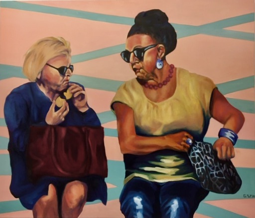 Damen in Gent 2, Öl auf Leinwand, 105x90