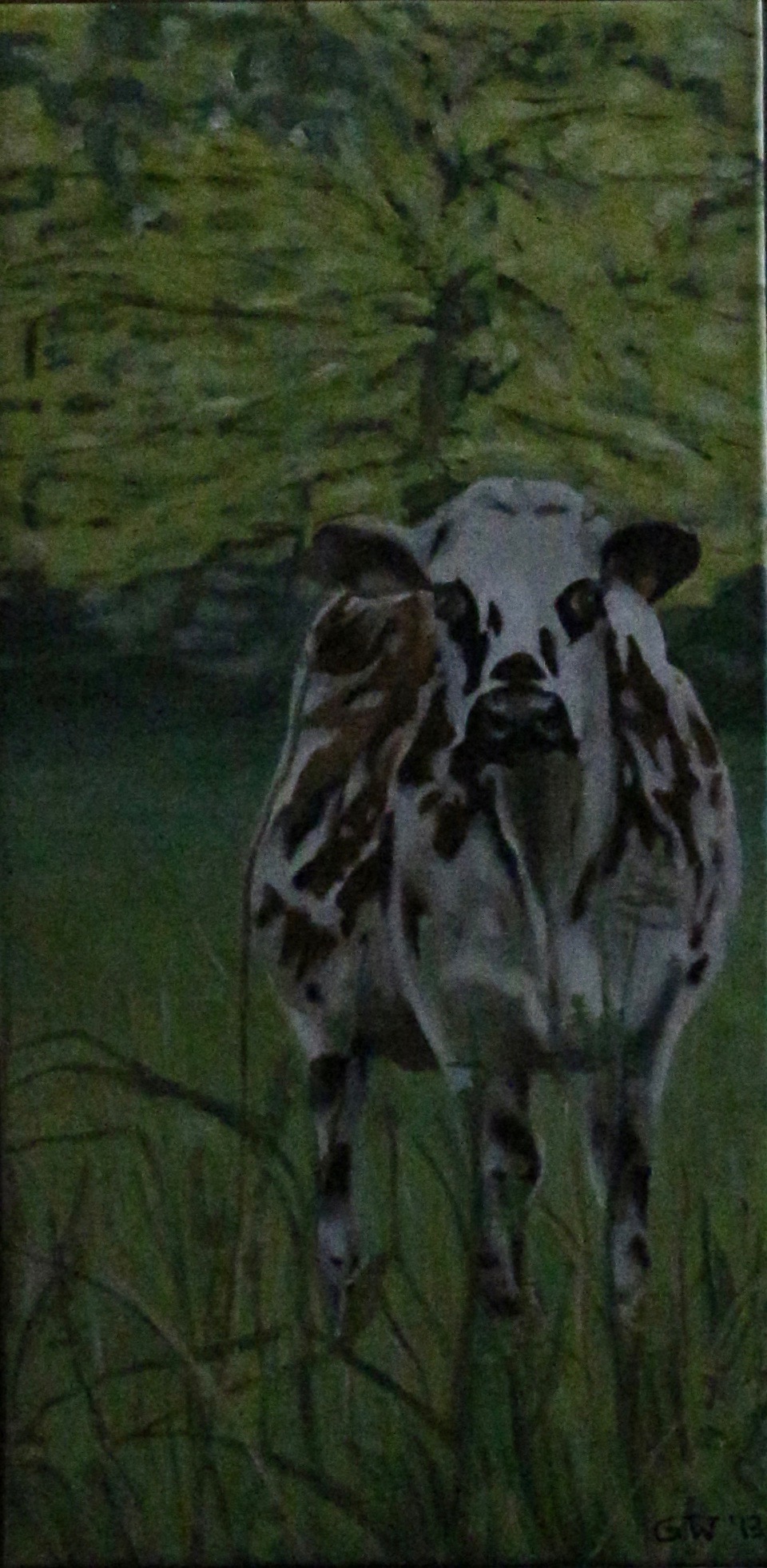 Kuh, Öl auf Leinwand, 70x35