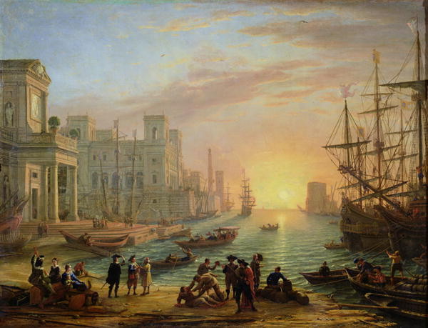 Claudio de Lorena: "Atardecer en el puerto" (1639).
