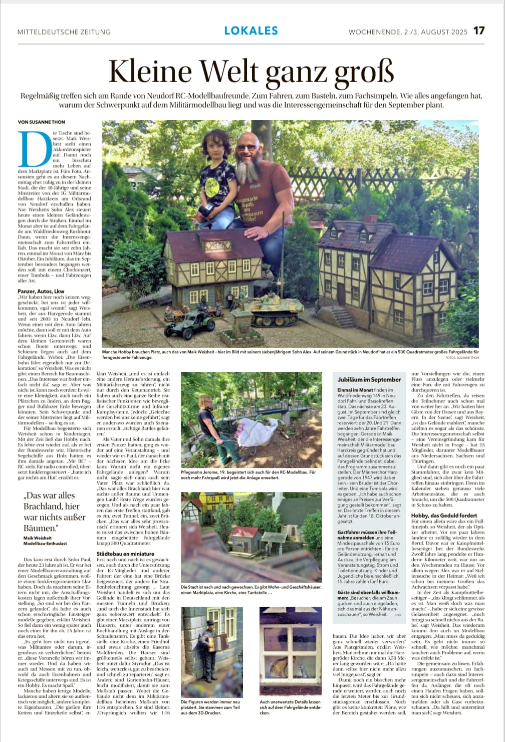 Zeitungsartikel vom 02.08.2025