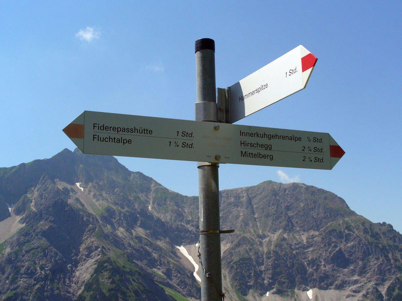 Innere Wiesalpe Kleinwalsertal, Ausflugsziel, Alpe, Brotzeit – Wegweiser