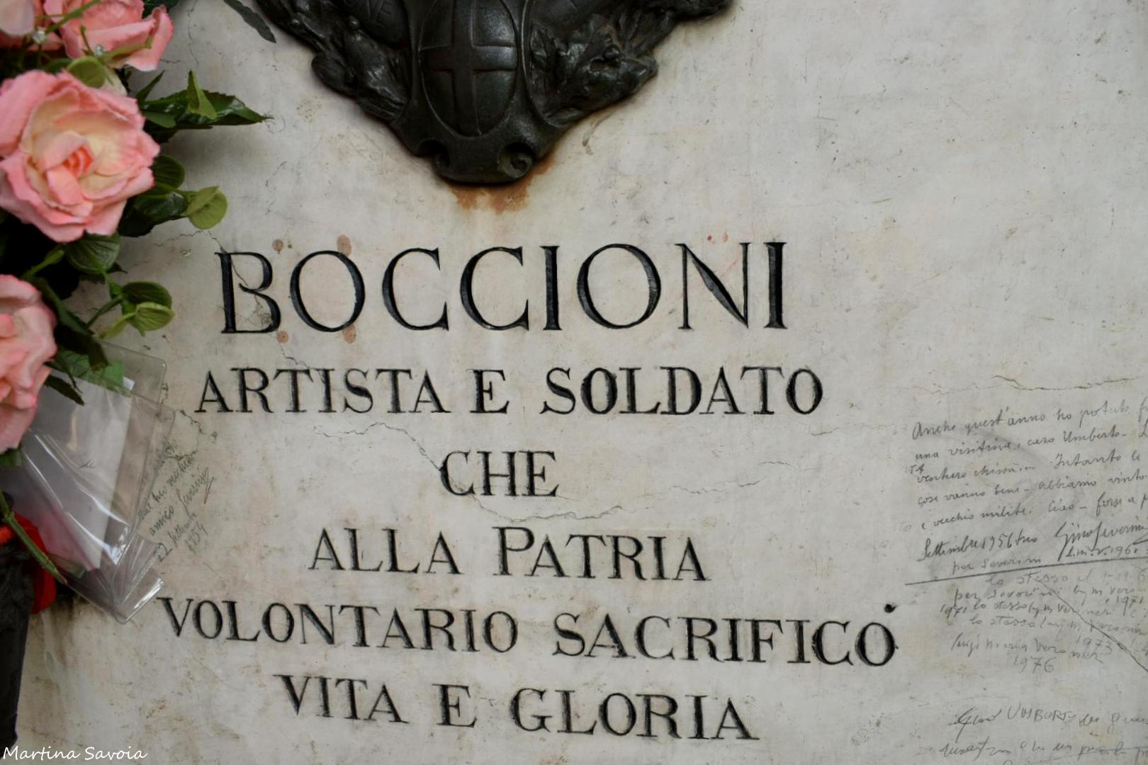 I segni della devozione e dell'affetto ancora vivissimi per Umberto Boccioni