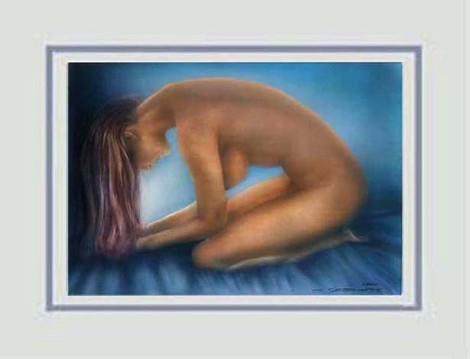 Nr.2/07   Airbrush auf  Fin Art Papier 70x50 cm inkl. Karton - Glas, Metallr. Silber eluxiert m. Rückwand   € 700,-  