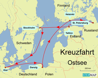Bild: Karte der Ostsee-Kreuzfahrt